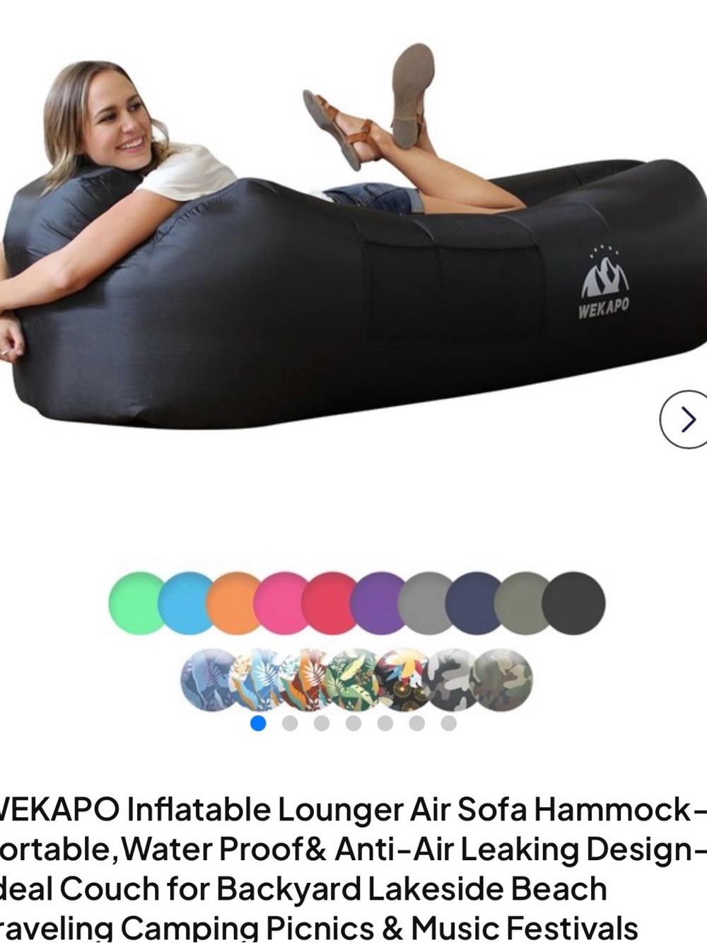 Black Inflatable Lounger Air Sofa